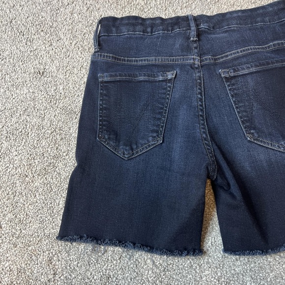 Mother Shorts Womens 28 Dark‎ Wash Denim Cutoff Raw Hem Jean Mid Rise Stretch - Picture 13 of 14